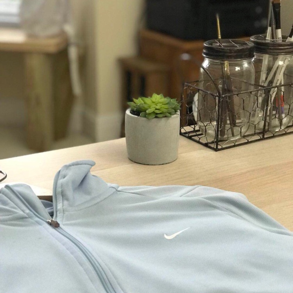 Light blue nike half-zip